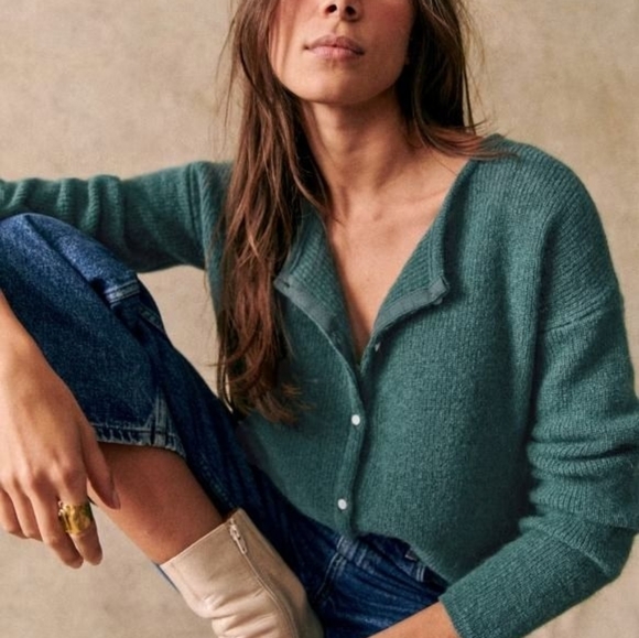 Sezane Gaspard Cardigan Sage - Size XS - Picture 9 of 10